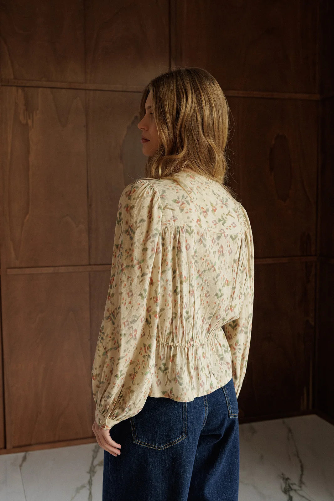 Indi & Cold Romantic Boho Gathered Waist Blouse