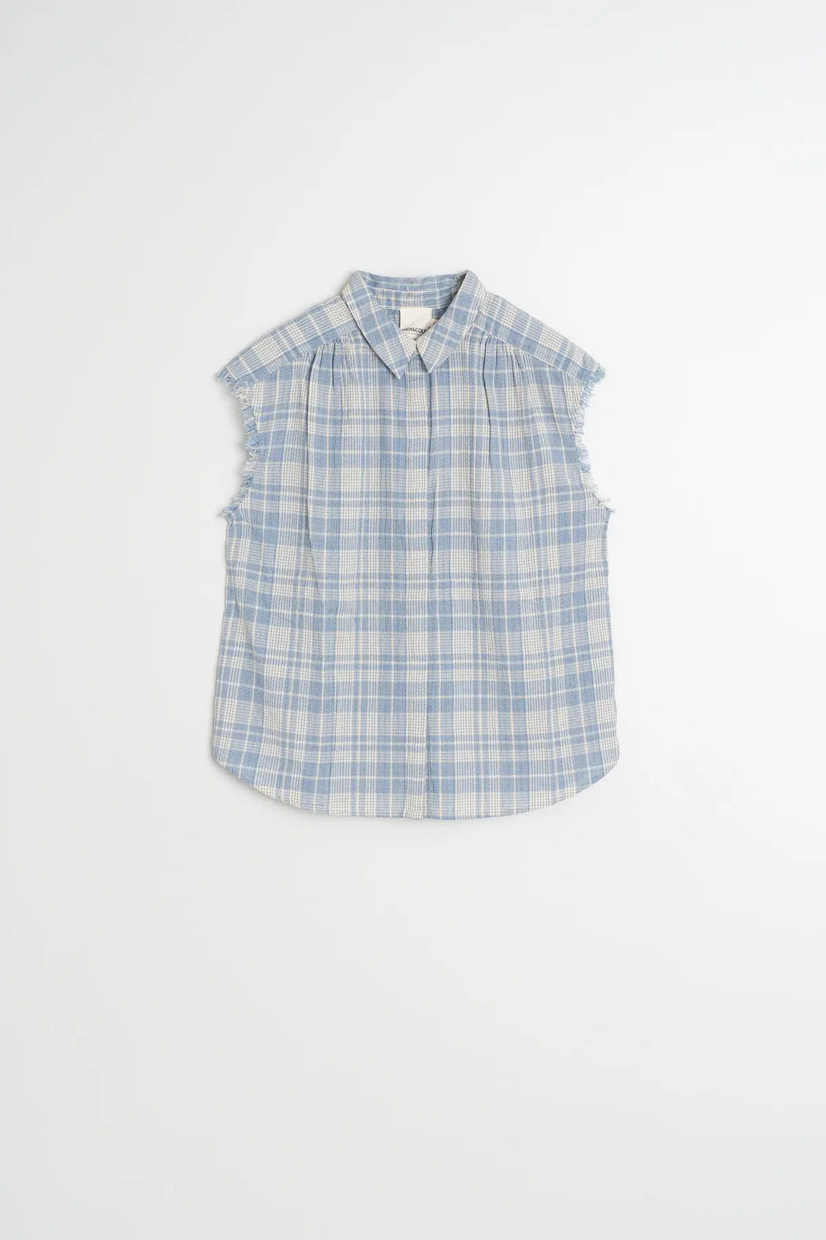 Indi & Cold Frayed Cotton Sleeveless Blouse