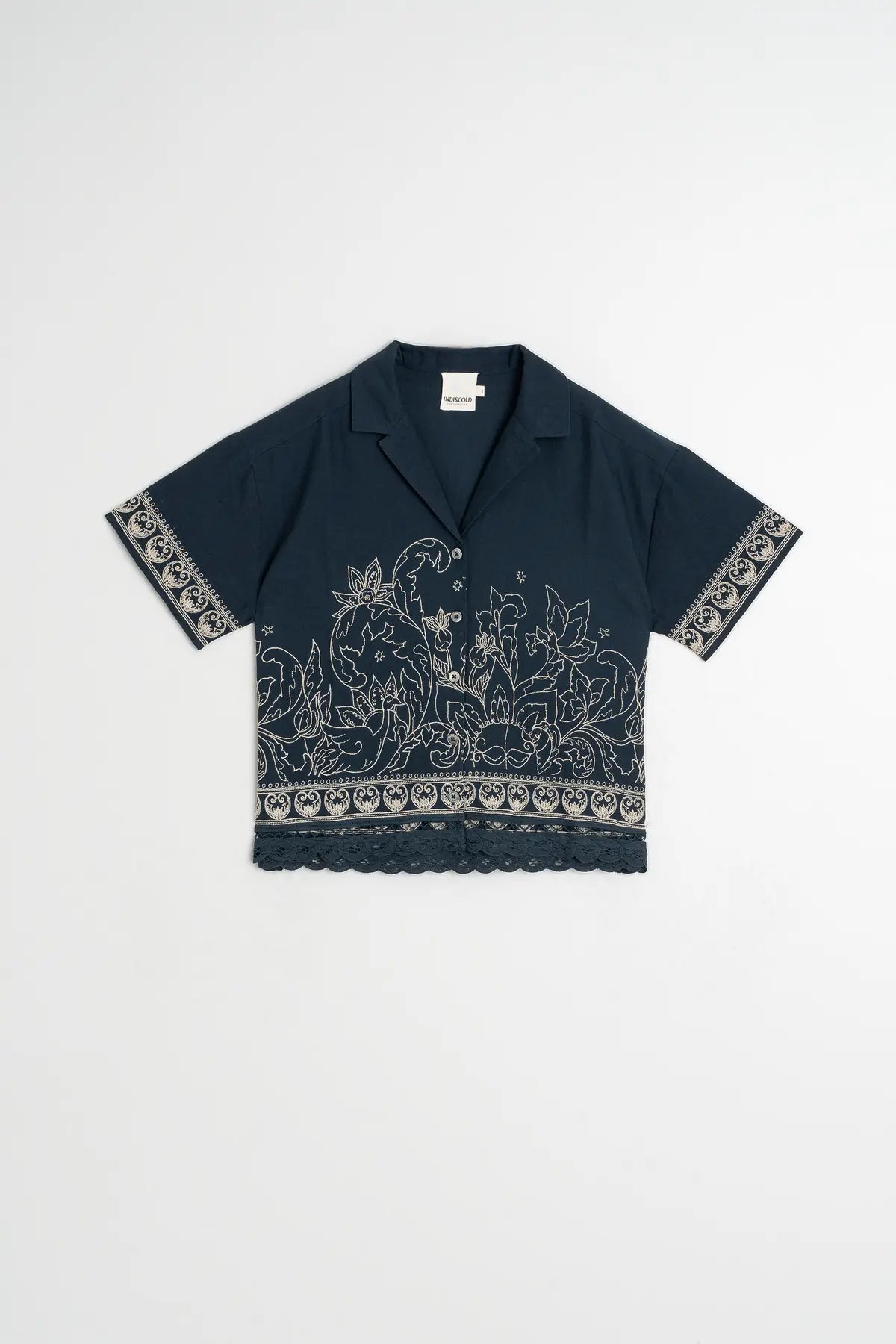 Indi & Cold Contrast Embroidery Shirt