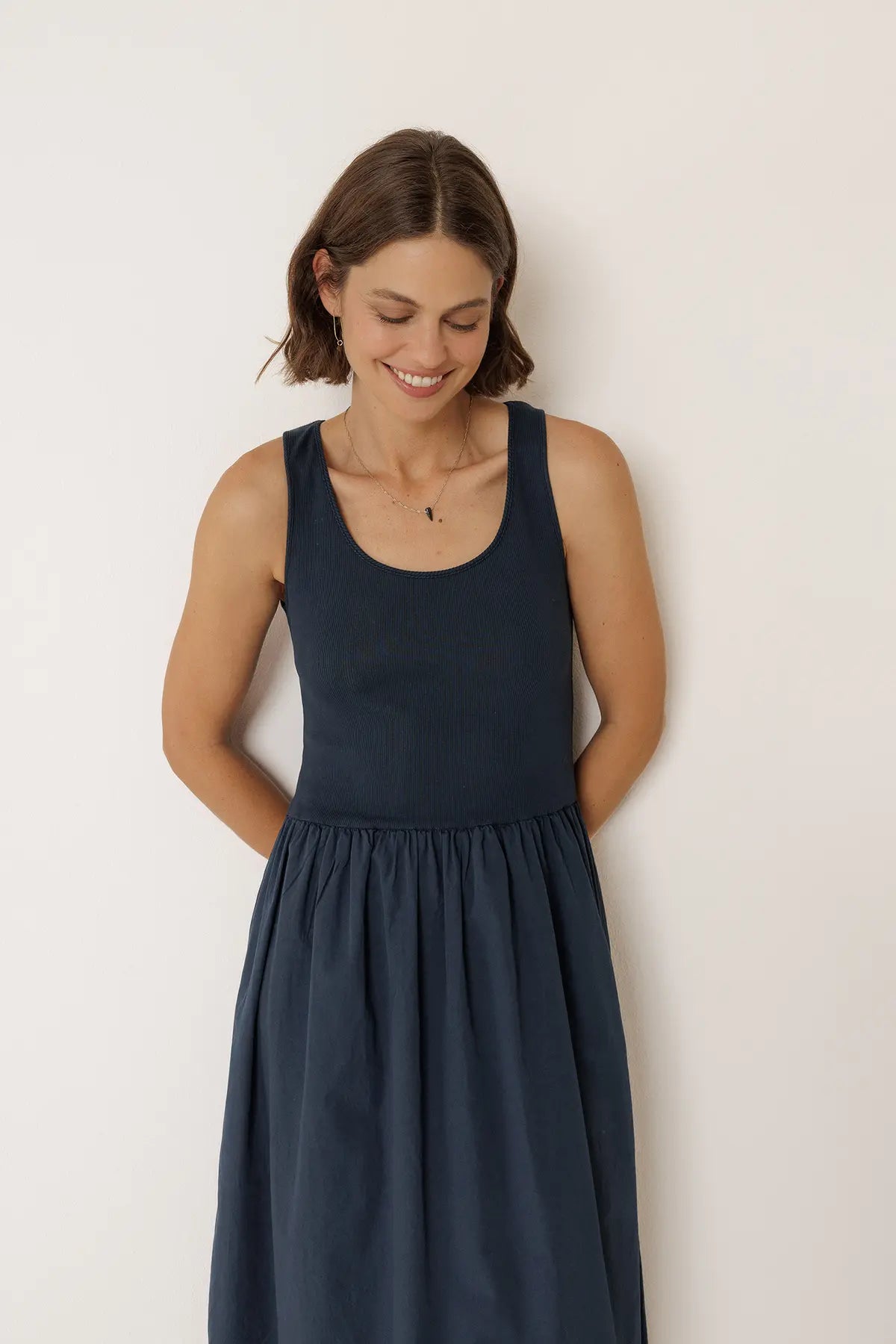 Indi & Cold Mixed Media Sleeveless Dress