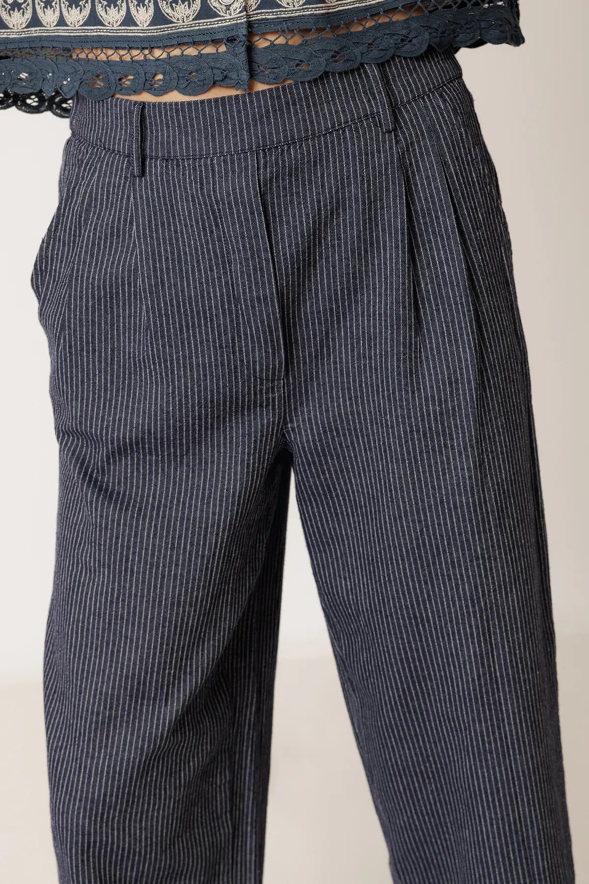 Indi & Cold Pleated Pinstripe Trouser