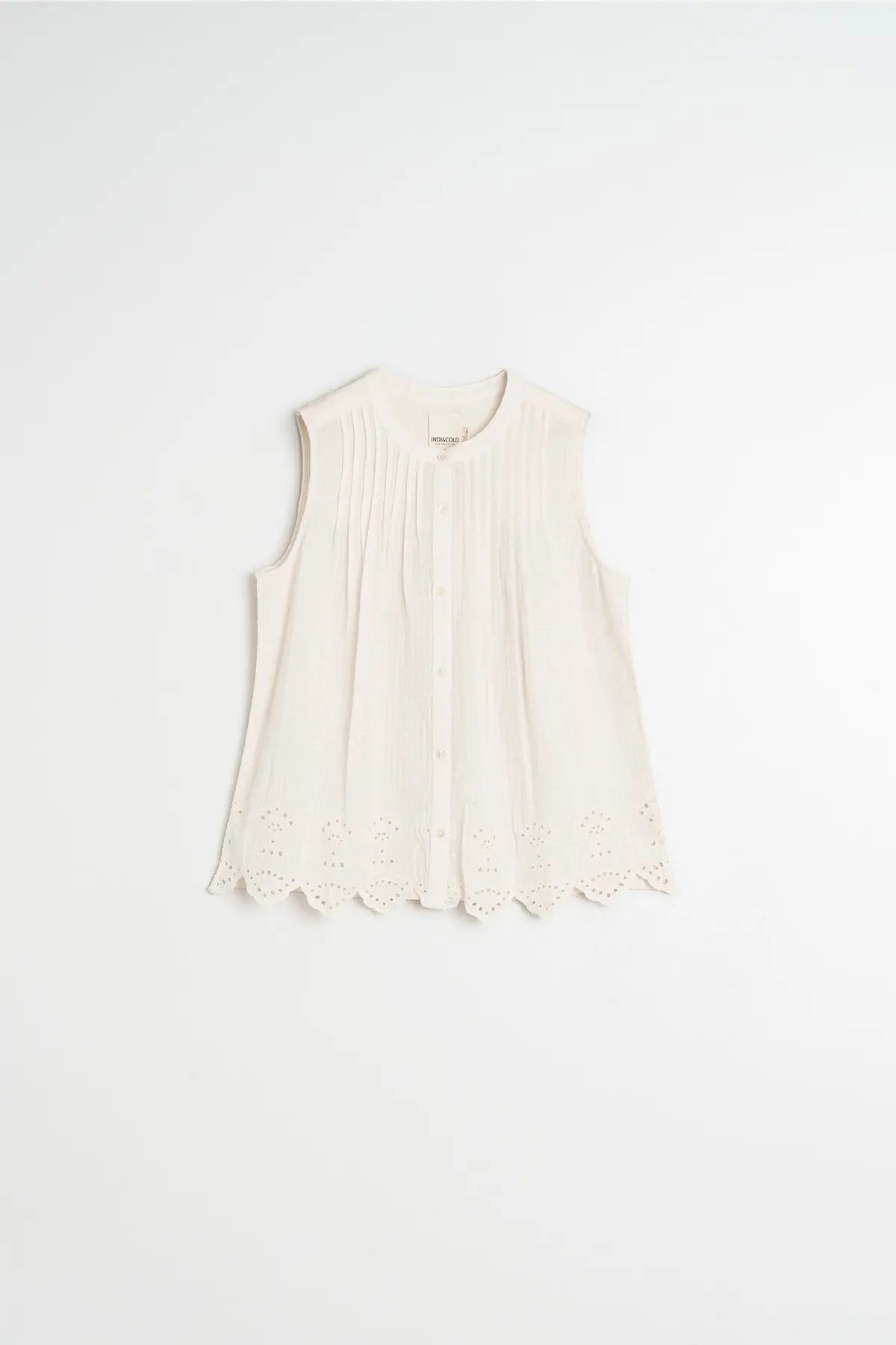Indi & Cold Pintuck Embroidered T-Shirt