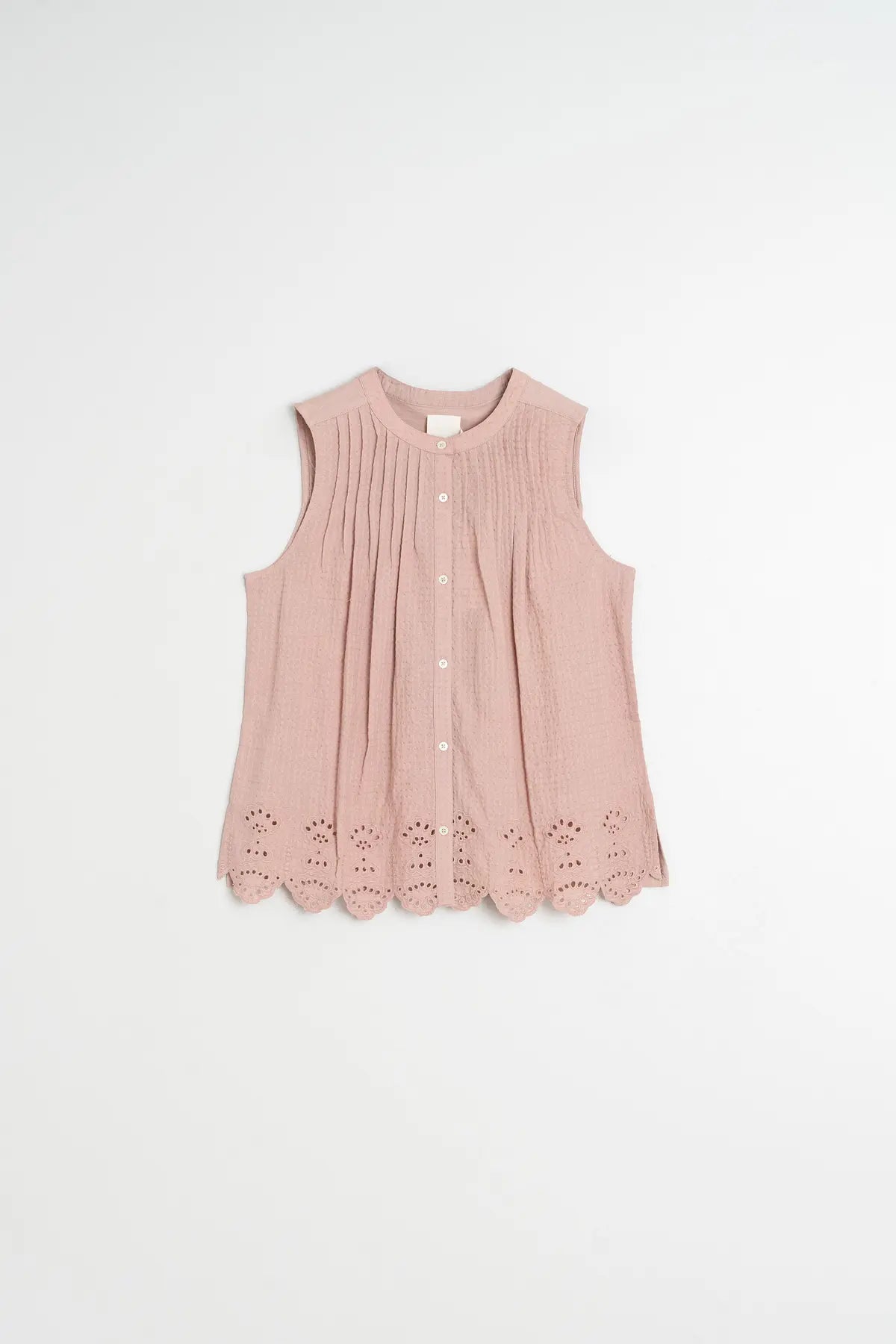 Indi & Cold Pintuck Embroidered T-Shirt