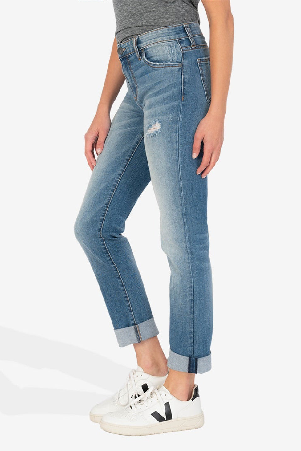 Kut From The Kloth Catherine Mid Rise Boyfriend Jeans (Voice Wash)