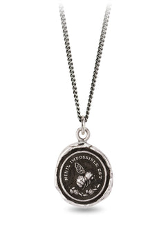 Pyrrha "Nothing Is Impossible" Talisman Necklace with 16" Fine Curb Chain