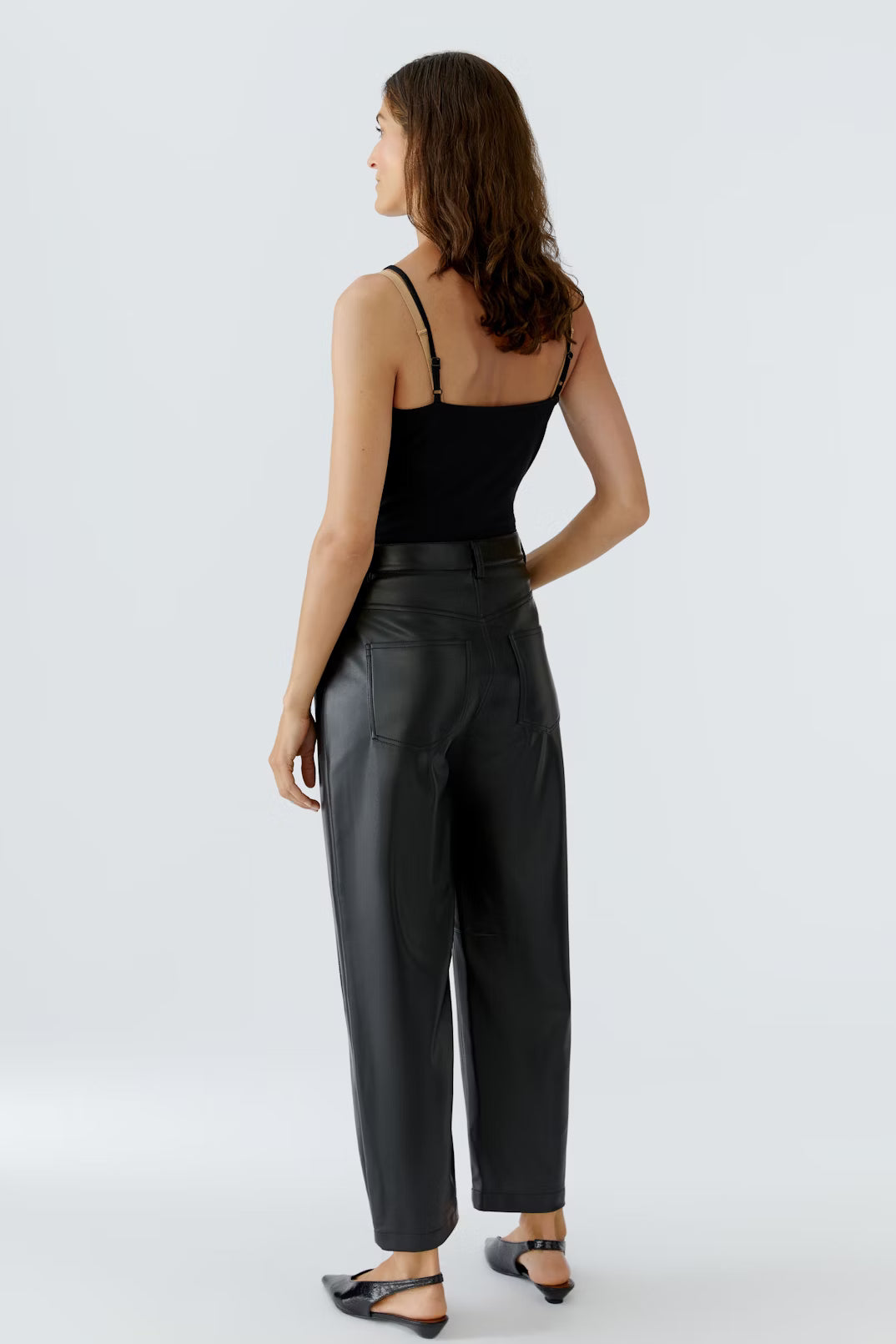 Oui Leather Look Pants