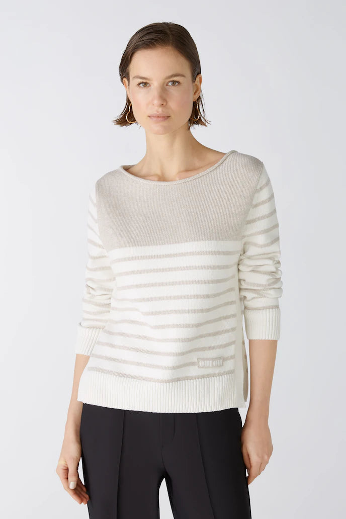 Oui Striped Cotton Sweater