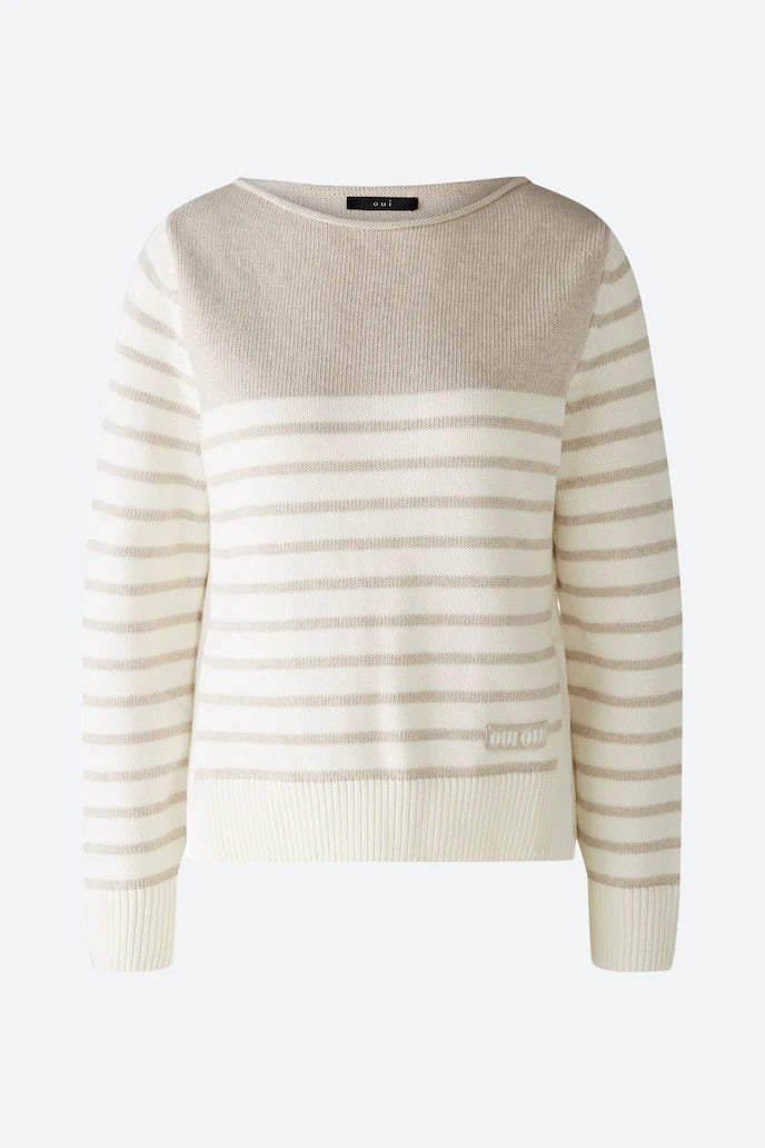 Oui Striped Cotton Sweater