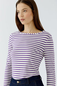 Oui Sumiko Long Sleeve Striped T-Shirt