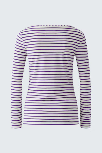 Oui Sumiko Long Sleeve Striped T-Shirt