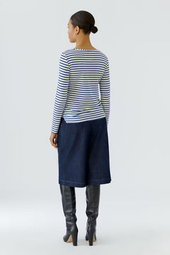 Oui Sumiko Long Sleeve Striped T-Shirt