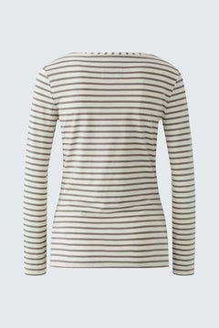 Oui Sumiko Long Sleeve Striped T-Shirt