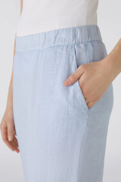 Oui Pull On Linen Crop Pant