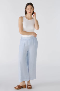 Oui Pull On Linen Crop Pant