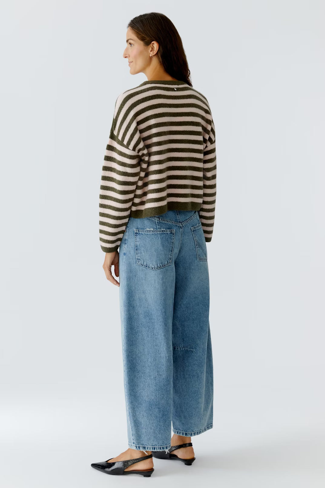 Oui Striped Crew Neck Sweater