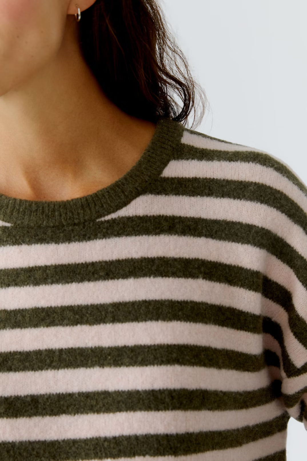 Oui Striped Crew Neck Sweater