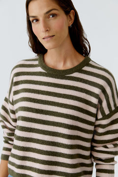 Oui Striped Crew Neck Sweater