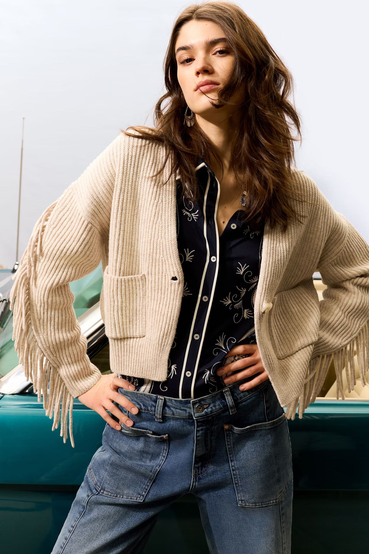 Oui Printed Western Shirt