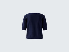 Oui Half Sleeve Sweater With Denim Pockets