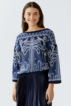 Oui Western Design Sweater