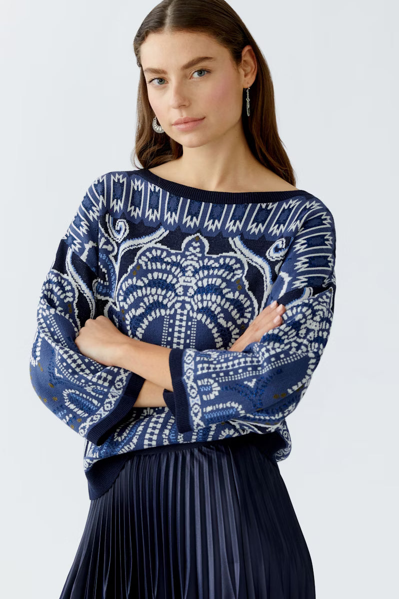 Oui Western Design Sweater