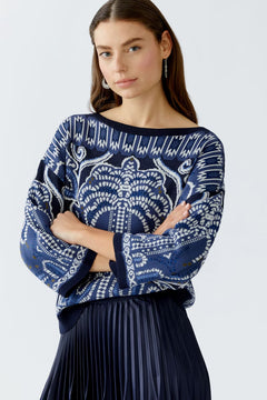 Oui Western Design Sweater