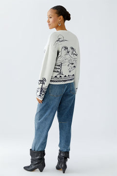 Oui Cactus Designed Sweater