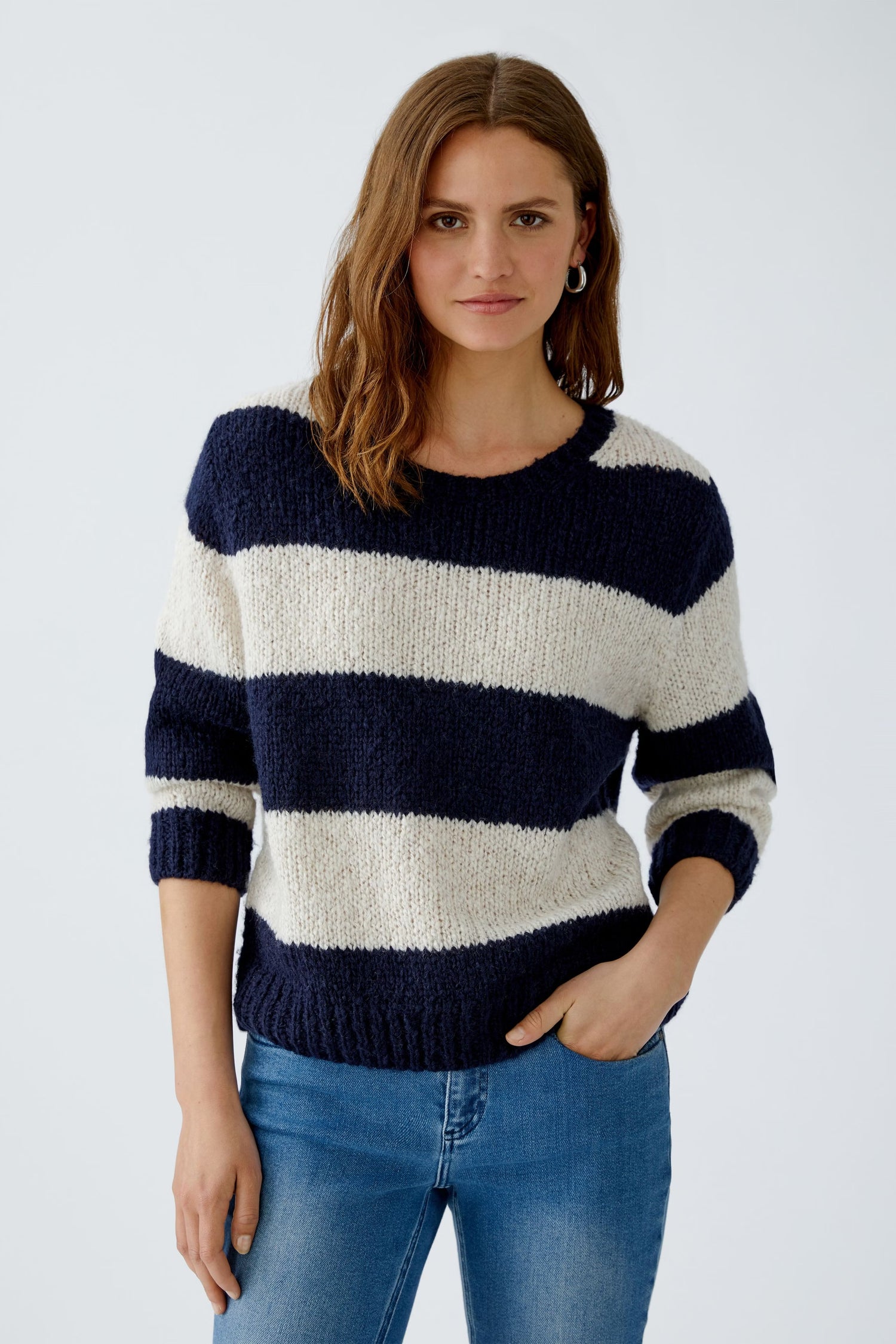 Oui Esmy Wide Striped Sweater