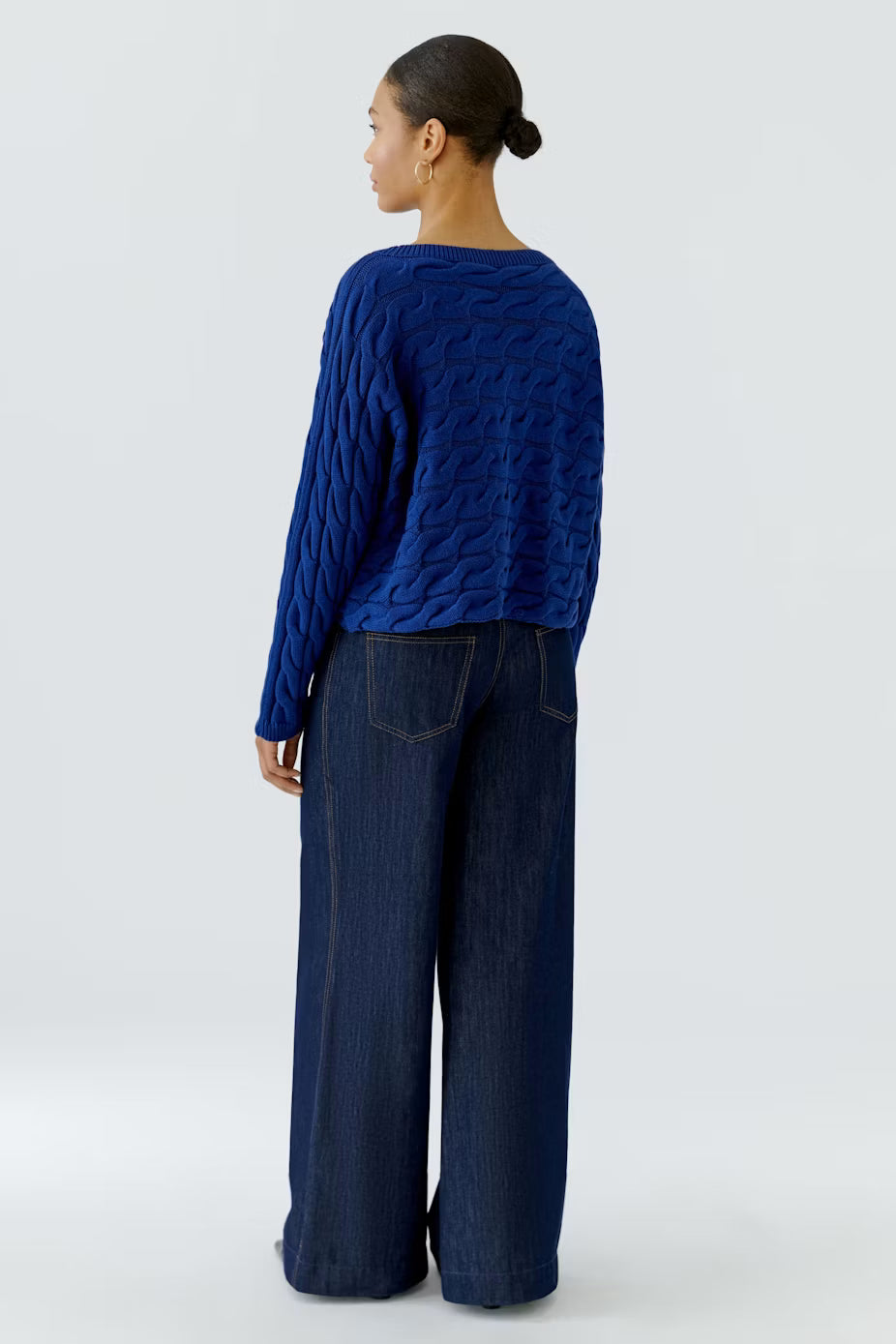 Oui Sirah Cotton Cable Sweater
