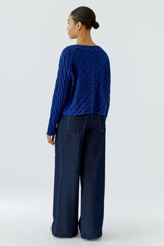 Oui Sirah Cotton Cable Sweater