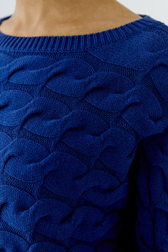 Oui Sirah Cotton Cable Sweater