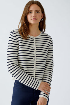 Oui Marea Striped Cardigan
