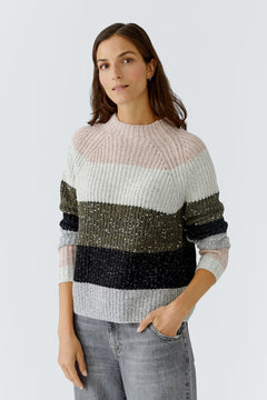 Oui Striped Sweater With Sparkle