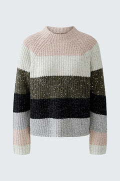 Oui Striped Sweater With Sparkle