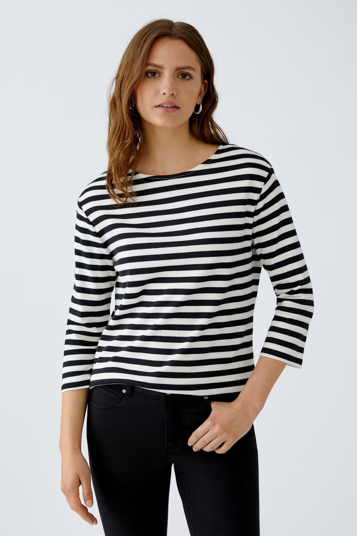 Oui Soleila Striped 3/4 Sleeve T-Shirt