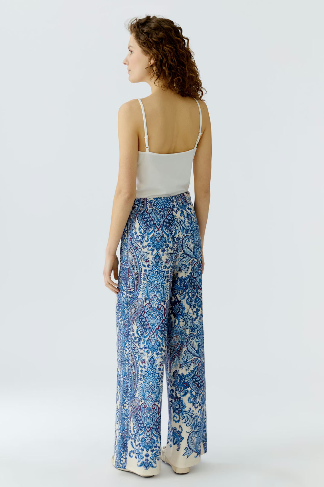 Oui Paisley Print Pull On Pant