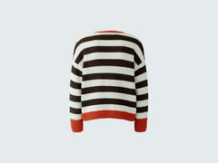 Oui V-Neck Striped Sweater