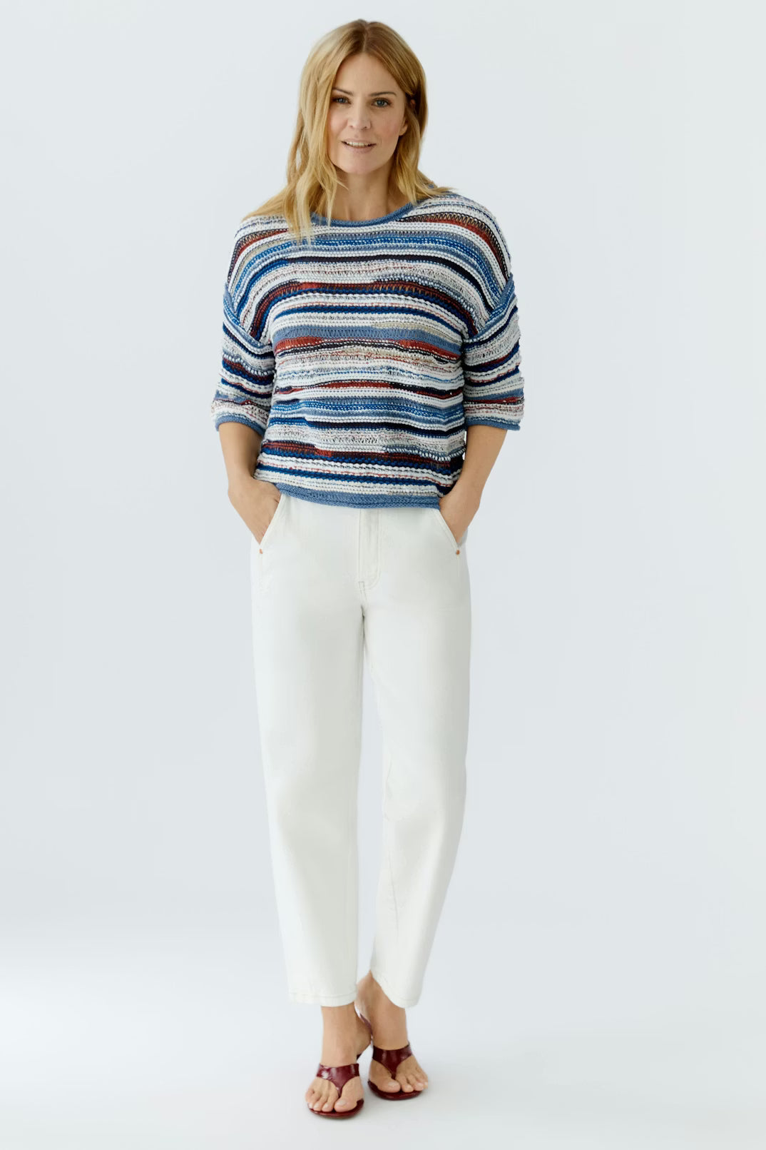 Oui Variegated Stripe Pullover