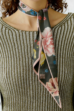 Oui Narrow Floral Scarf