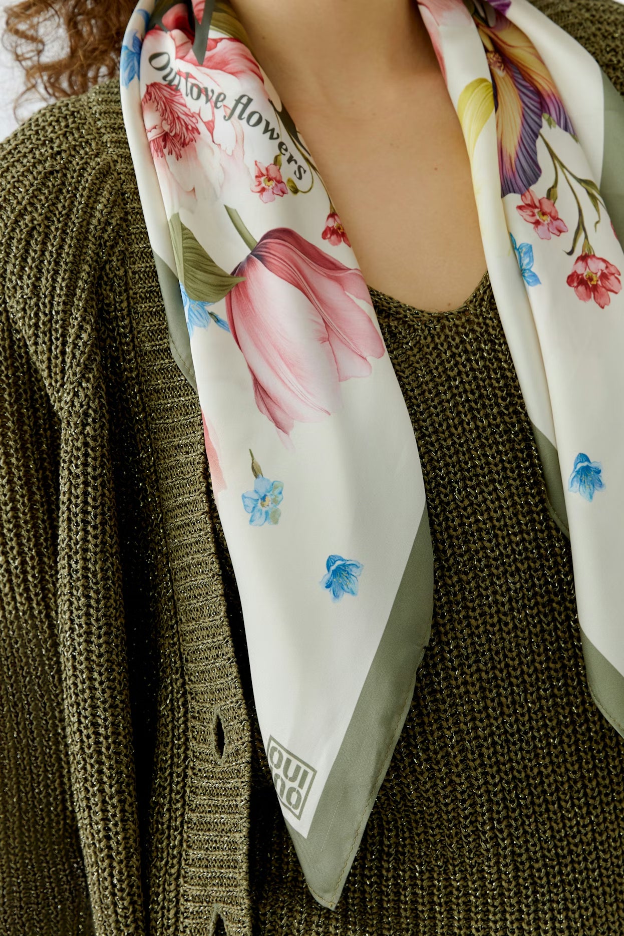 Oui Square Floral Scarf