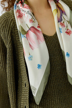 Oui Square Floral Scarf