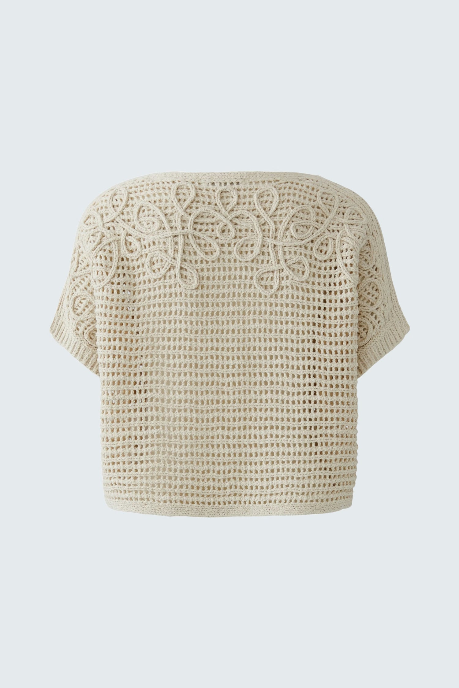 Oui Mesh Knit Sweater With Soutache Embroidery