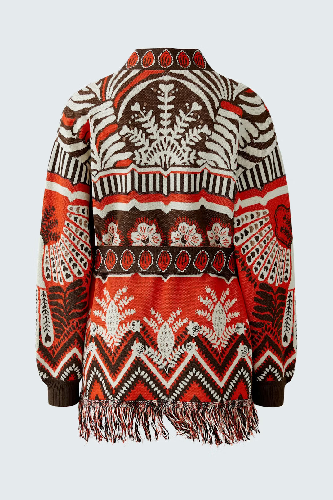 Oui Jaquard Knit Cardigan With Tie