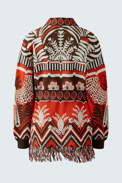 Oui Jaquard Knit Cardigan With Tie