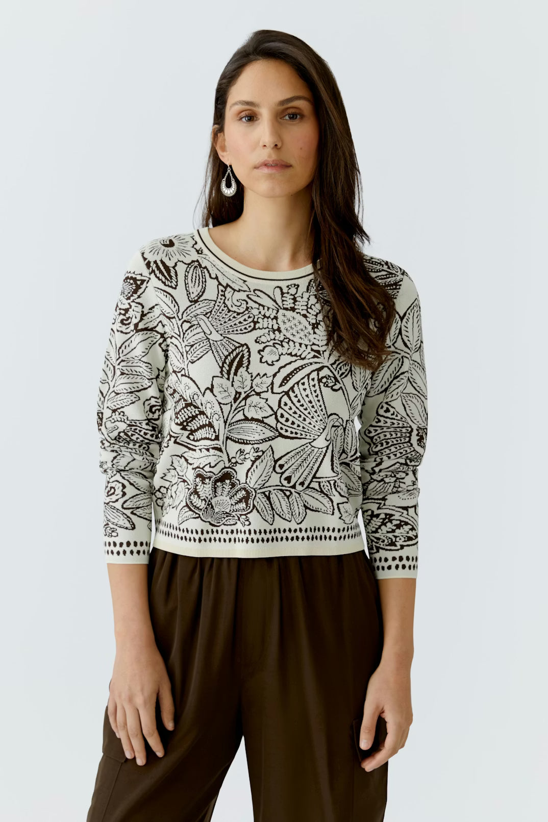 Oui Botanical Knit Sweater