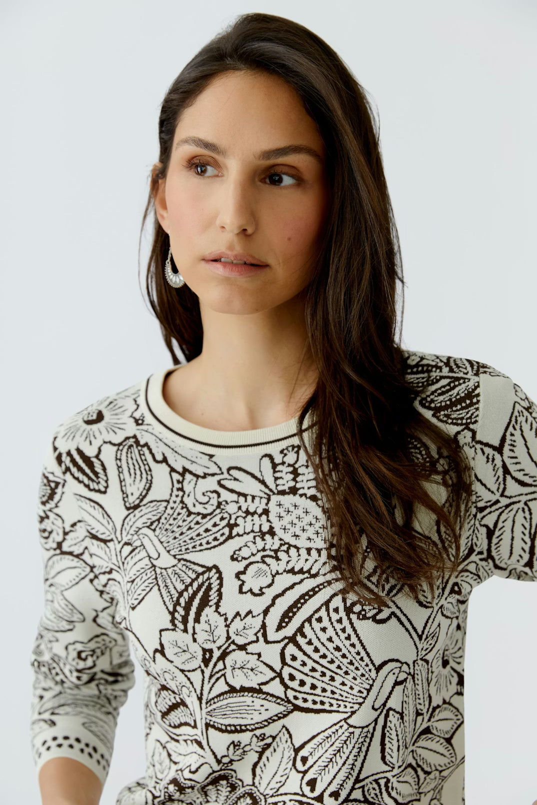 Oui Botanical Knit Sweater