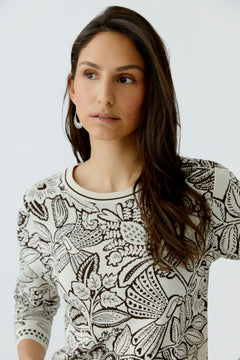 Oui Botanical Knit Sweater