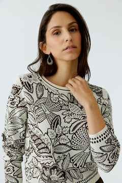 Oui Botanical Knit Sweater