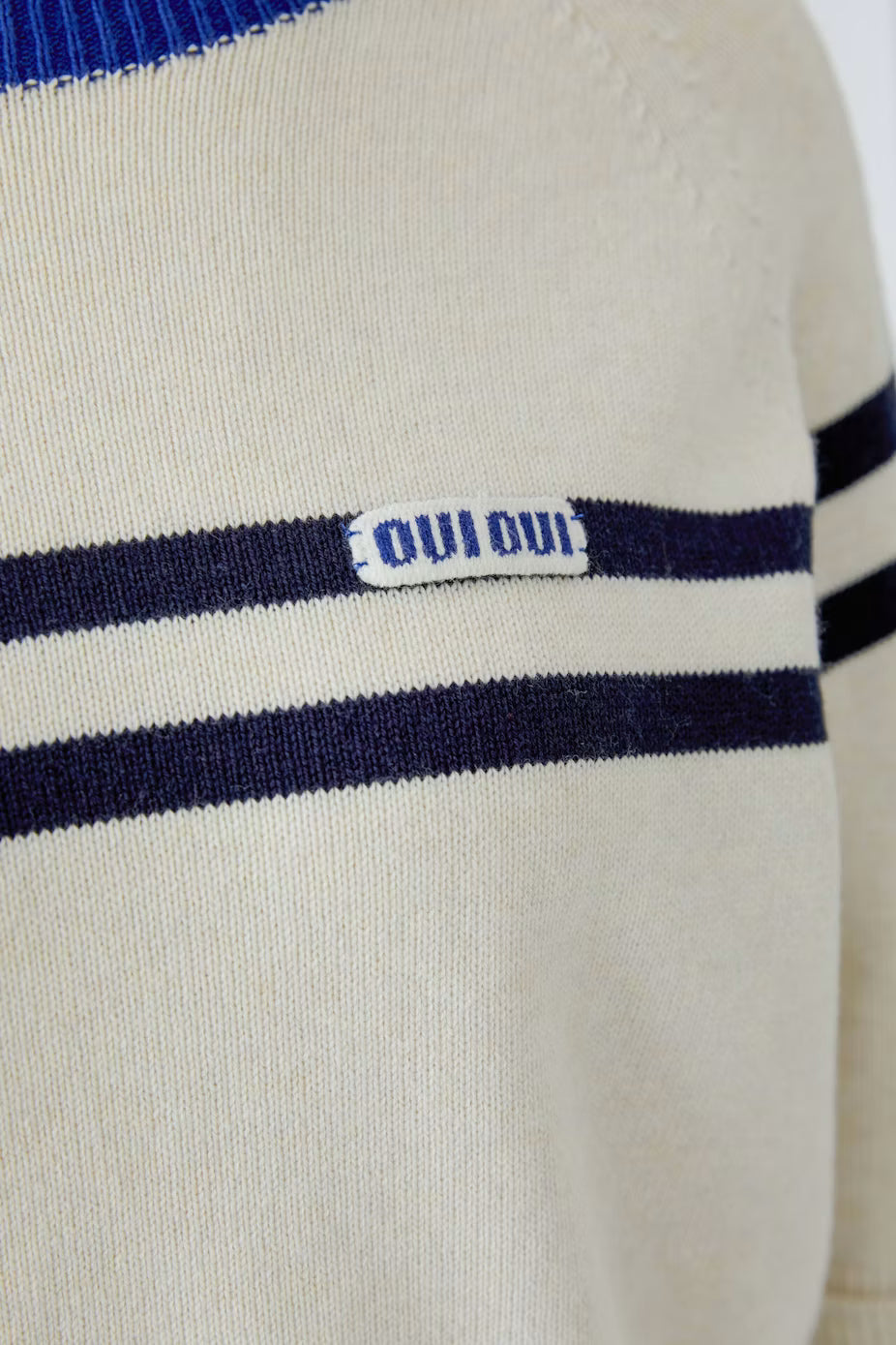 Oui Sporty Half Sleeve Sweater With Stripes
