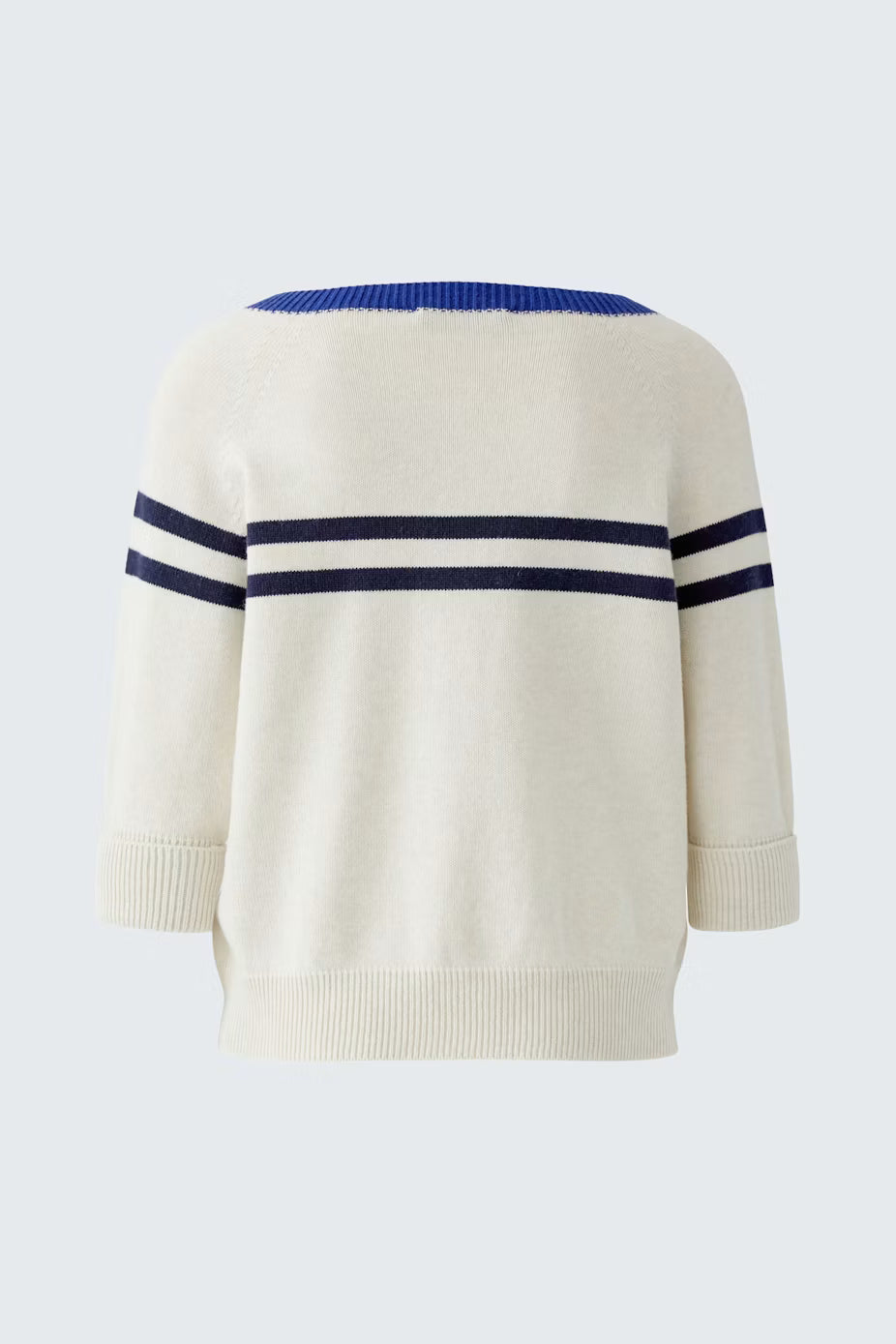 Oui Sporty Half Sleeve Sweater With Stripes